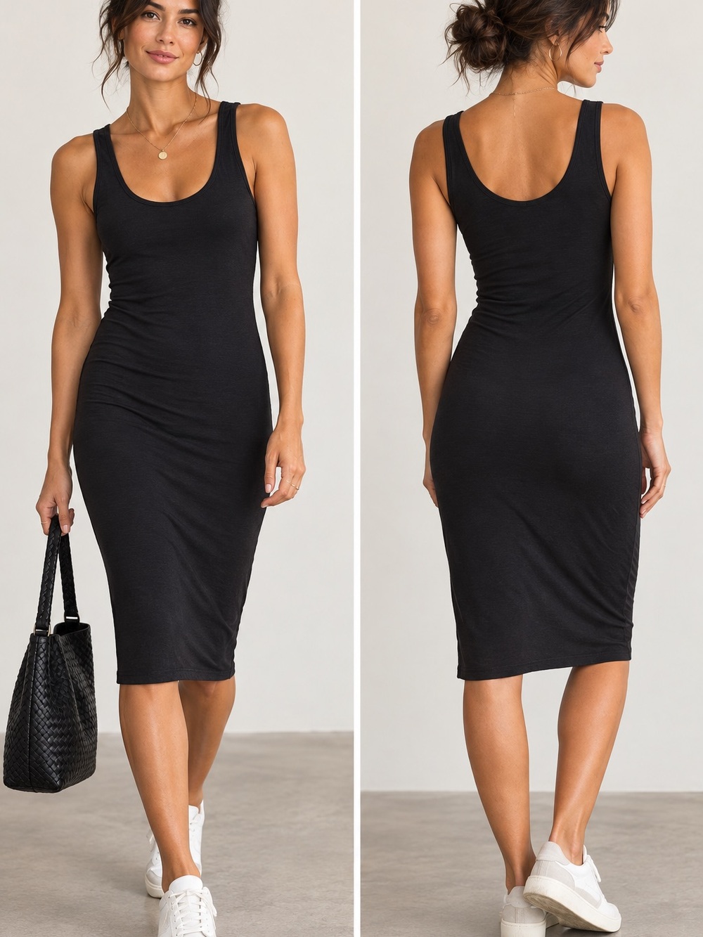 🖤MAKE OFFER🖤 American Vintage Lightweight Black Tank Sleeveless Midi Dress Large